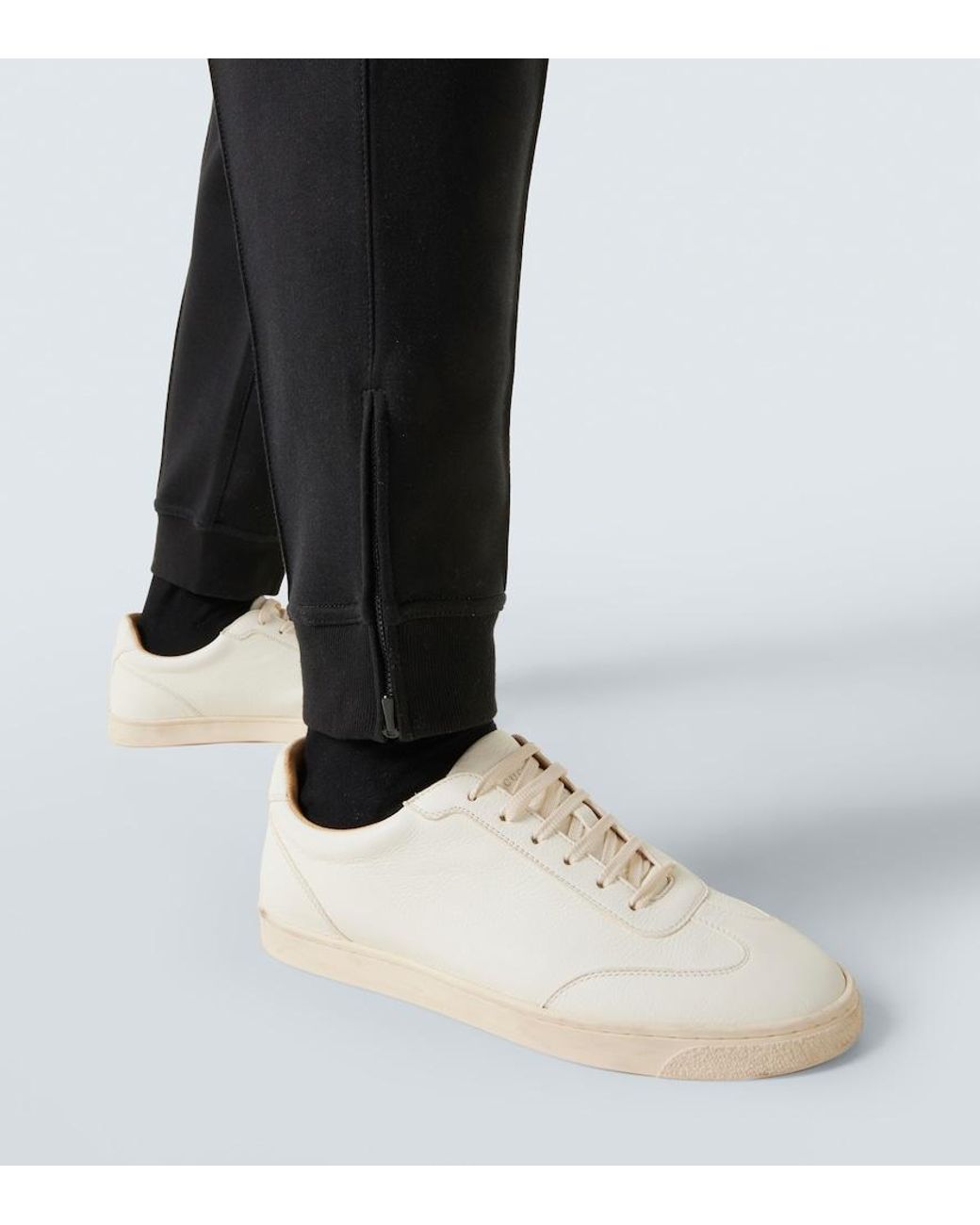 Brunello Cucinelli Black Cotton-Blend Sweatpants for men
