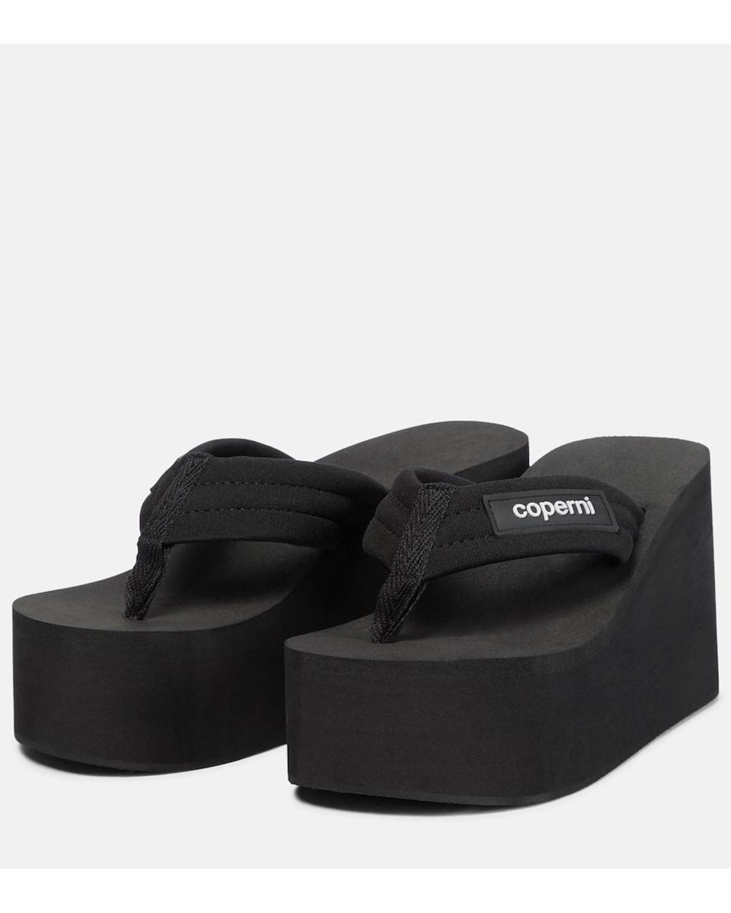 Coperni Black Platform Thong Sandals