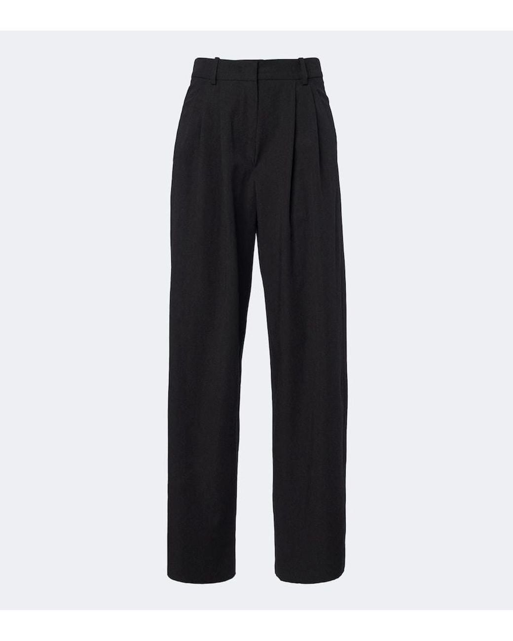 Isabel Marant Black Lyda Pleated Virgin Wool Wide-Leg Pants