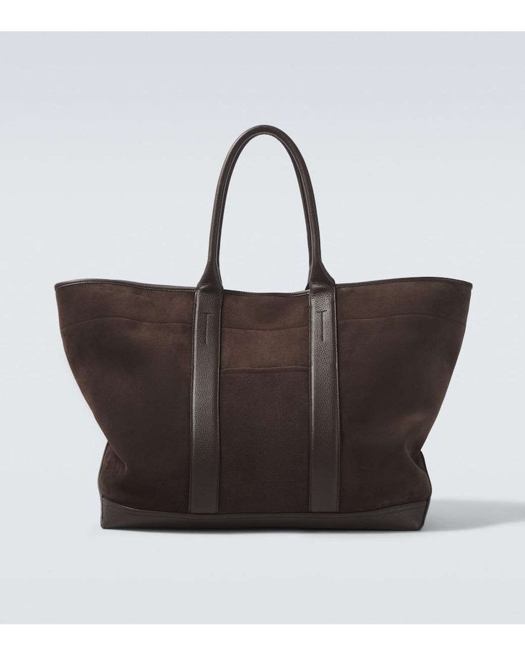 Tom Ford Black Leather-Trimmed Suede Tote Bag for men