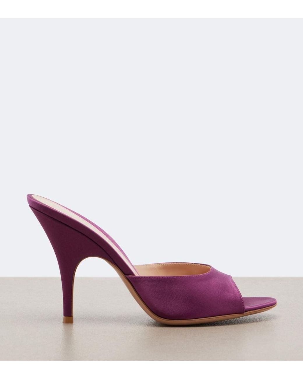 Gianvito Rossi Pink Sofia Satin Mules
