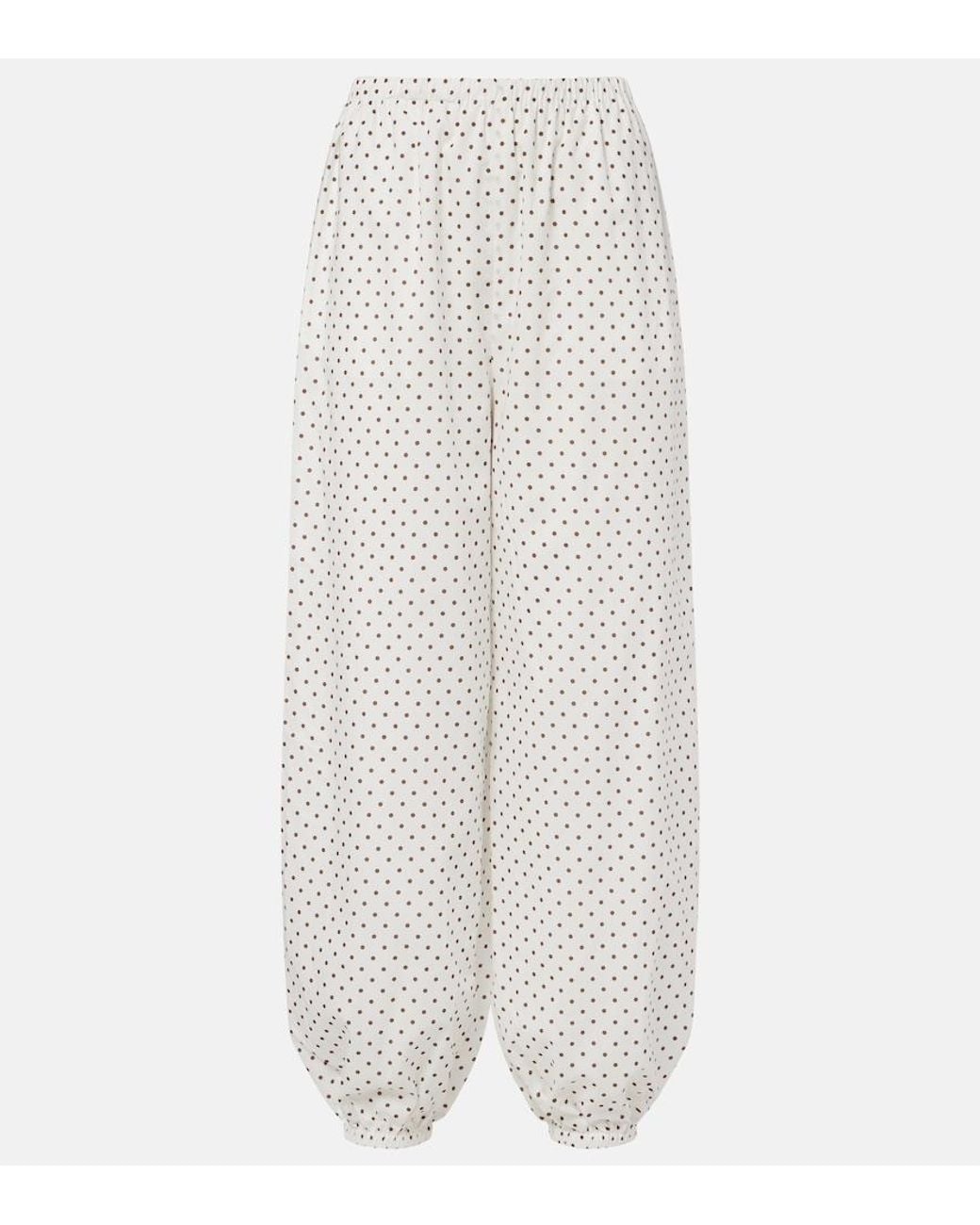 Posse White Evie Polka-Dot Balloon Pants