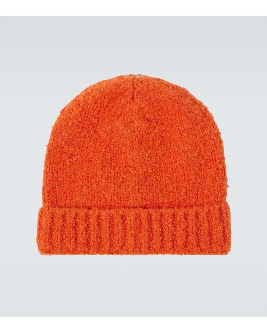 God's True Cashmere Orange Vermillion Wind Cashmere Beanie for men