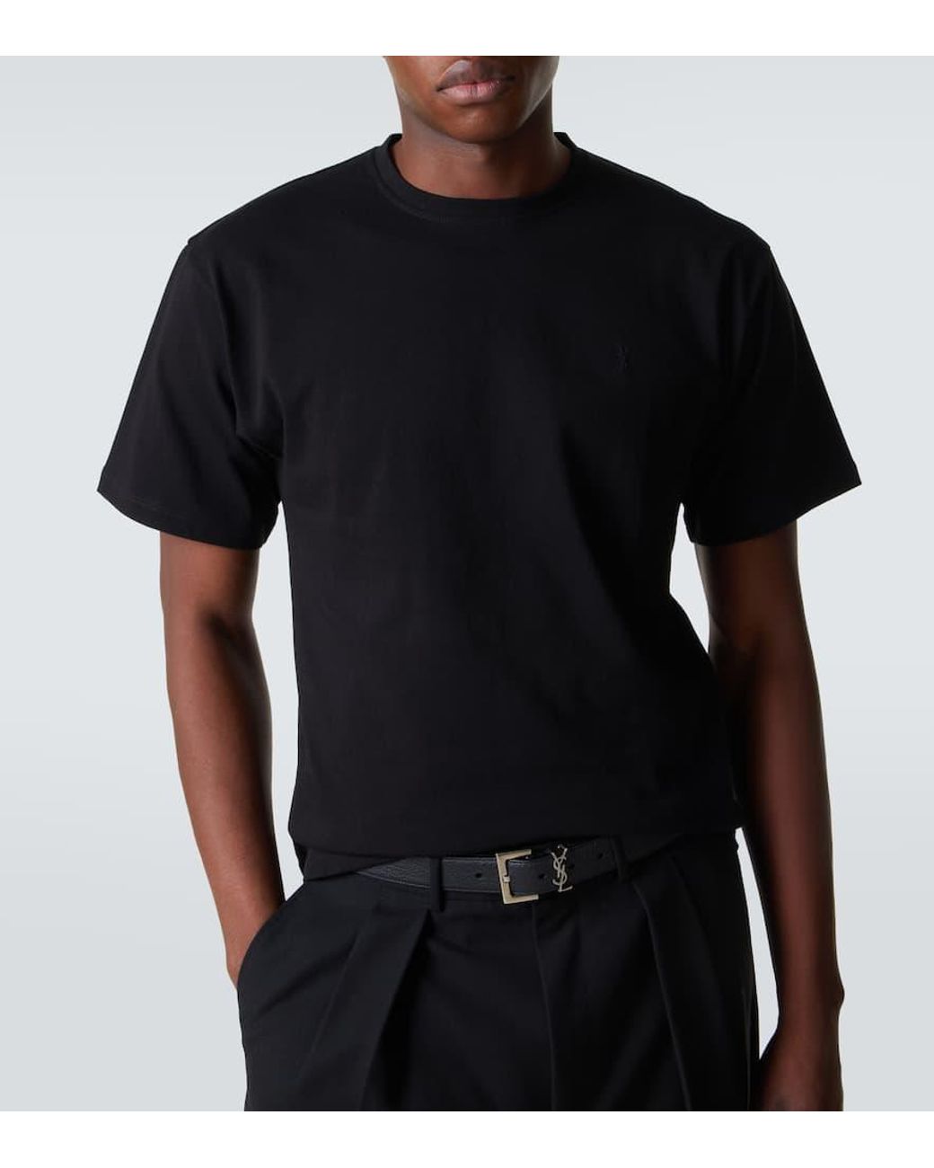Saint Laurent T-Shirt Aus Baumwoll-Jersey in Black für Herren