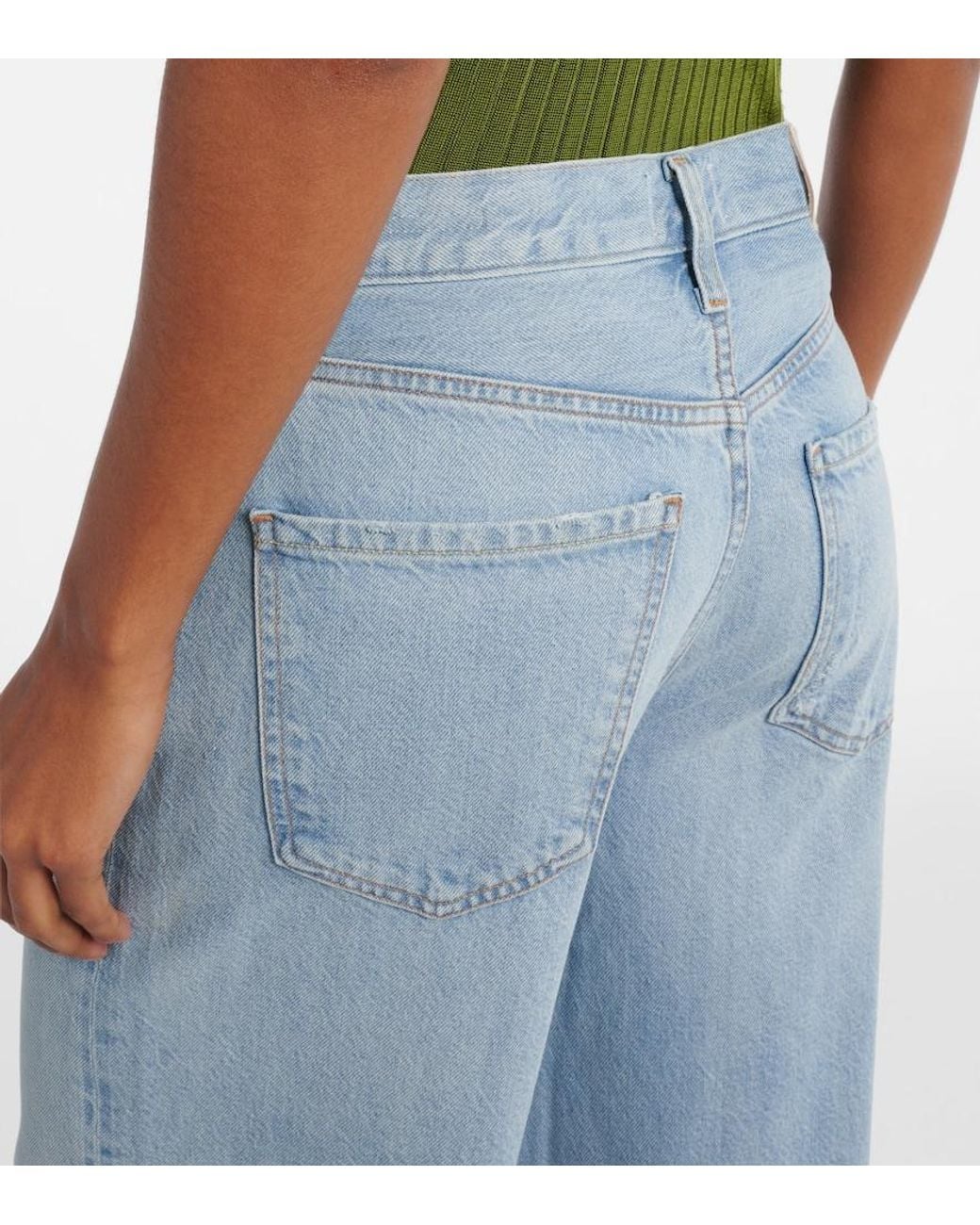 Citizens of Humanity Blue Paloma Mid-Rise Wide-Leg Jeans