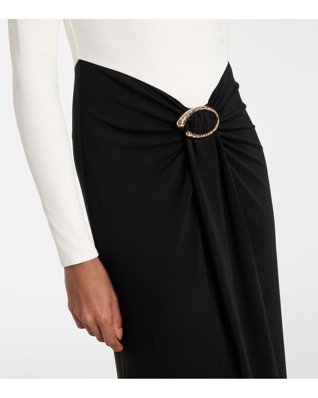 Roland Mouret Black Draped Jersey Gown