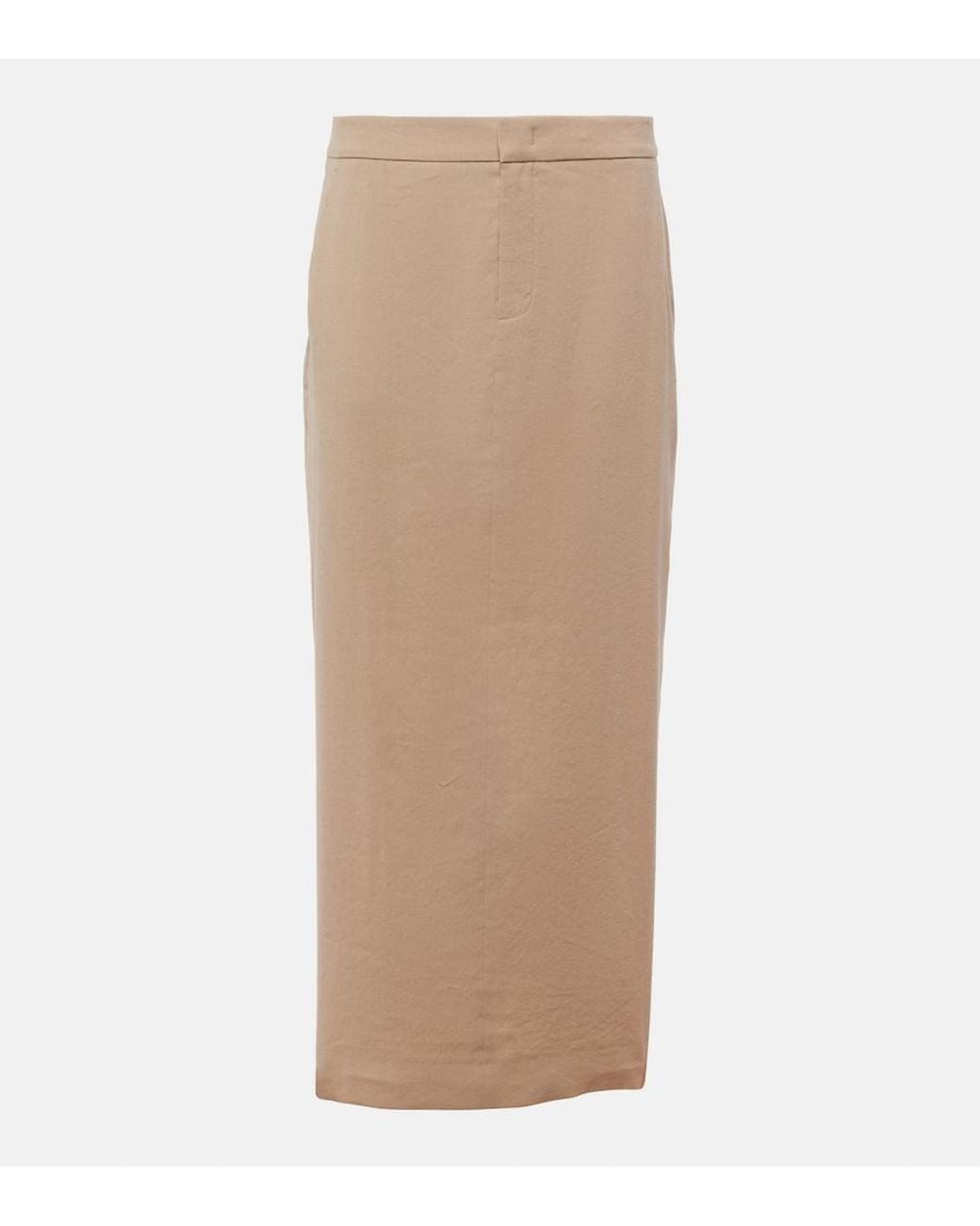 Vince Natural Linen-Blend Maxi Skirt