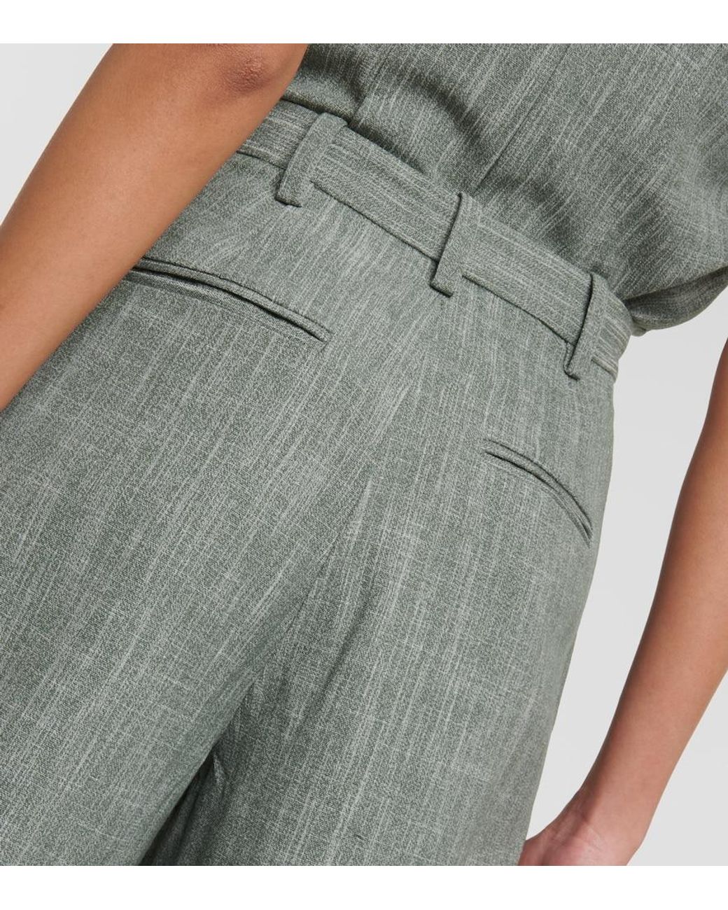 Co. Green High-Rise Wool-Blend Wide-Leg Pants