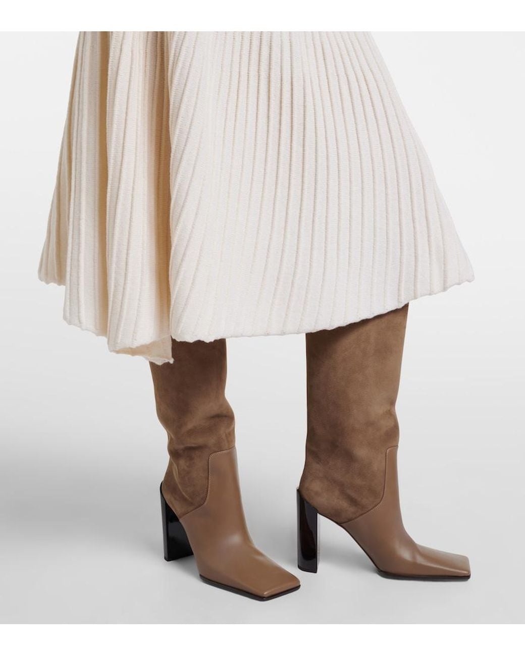 Alaïa White Wool And Cashmere Midi Skirt