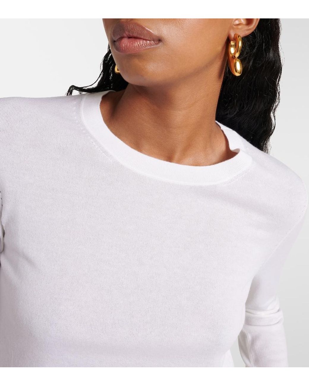 Loro Piana White Piuma Cashmere Sweater
