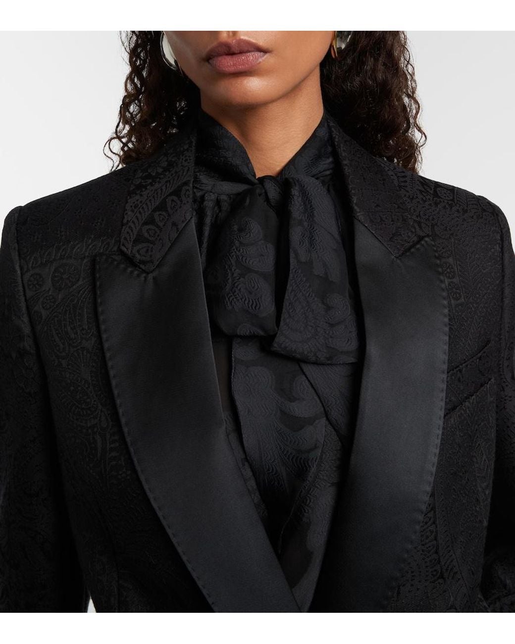 Etro Black Double-Breasted Blazer