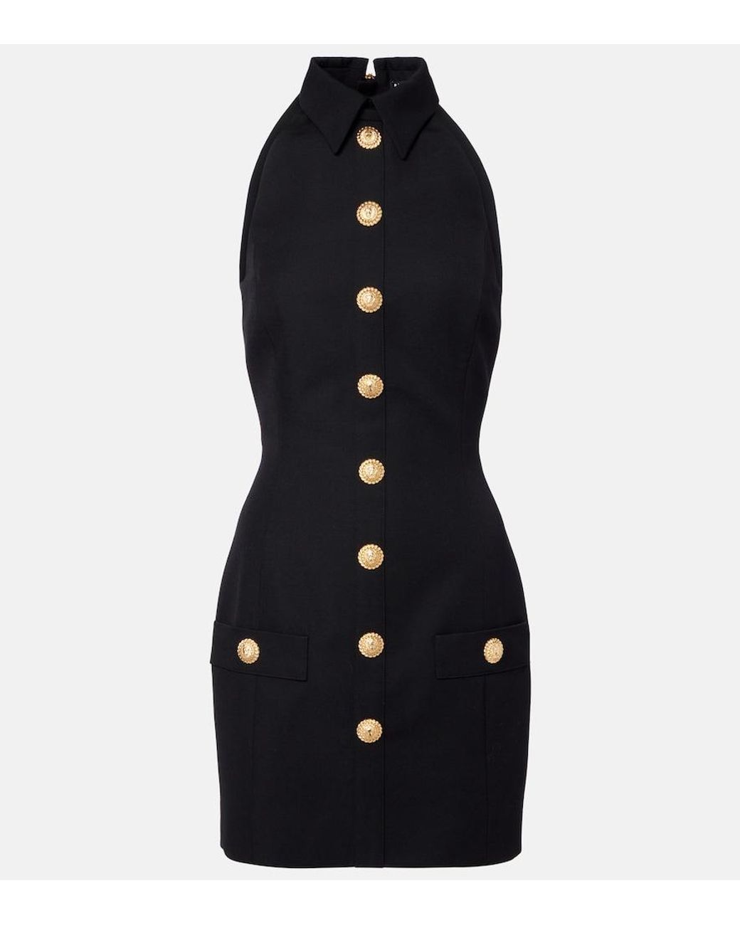 Balmain Black Dress With Collar
