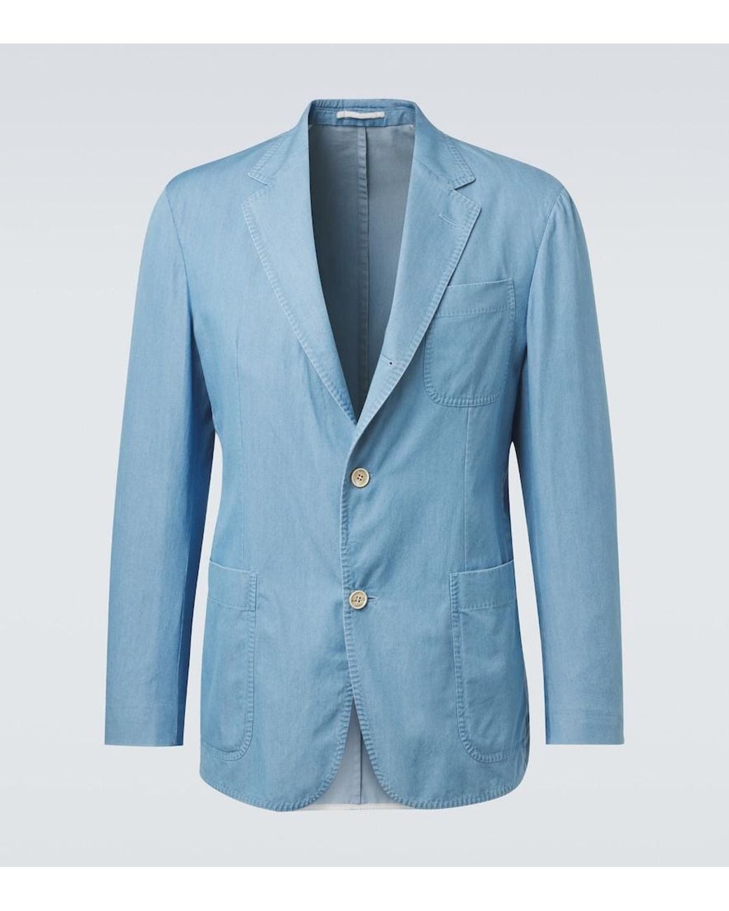 Dunhill Blue Cotton Suit Jacket for men