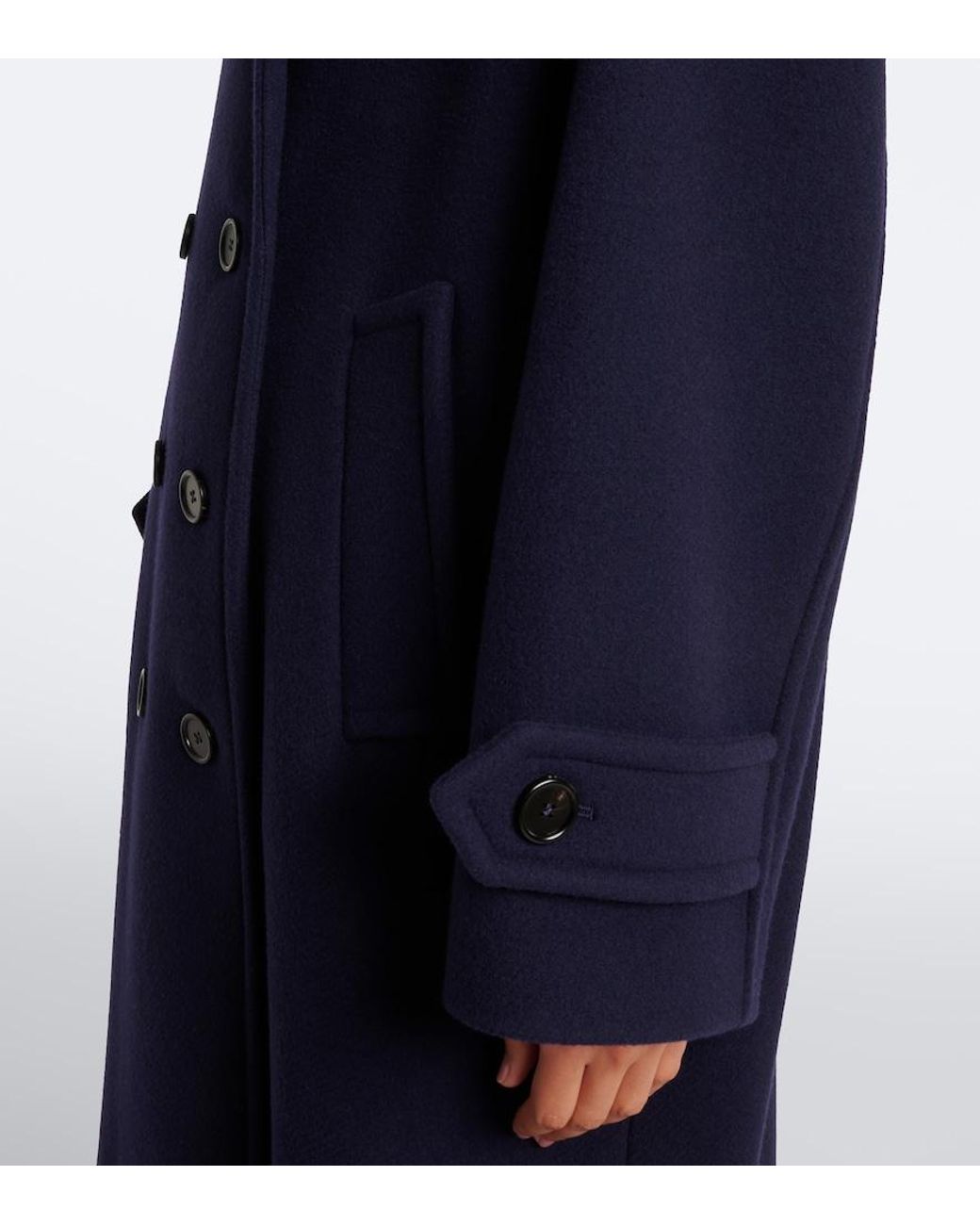 Chloé Blue Double Breasted Wool-Blend Coat