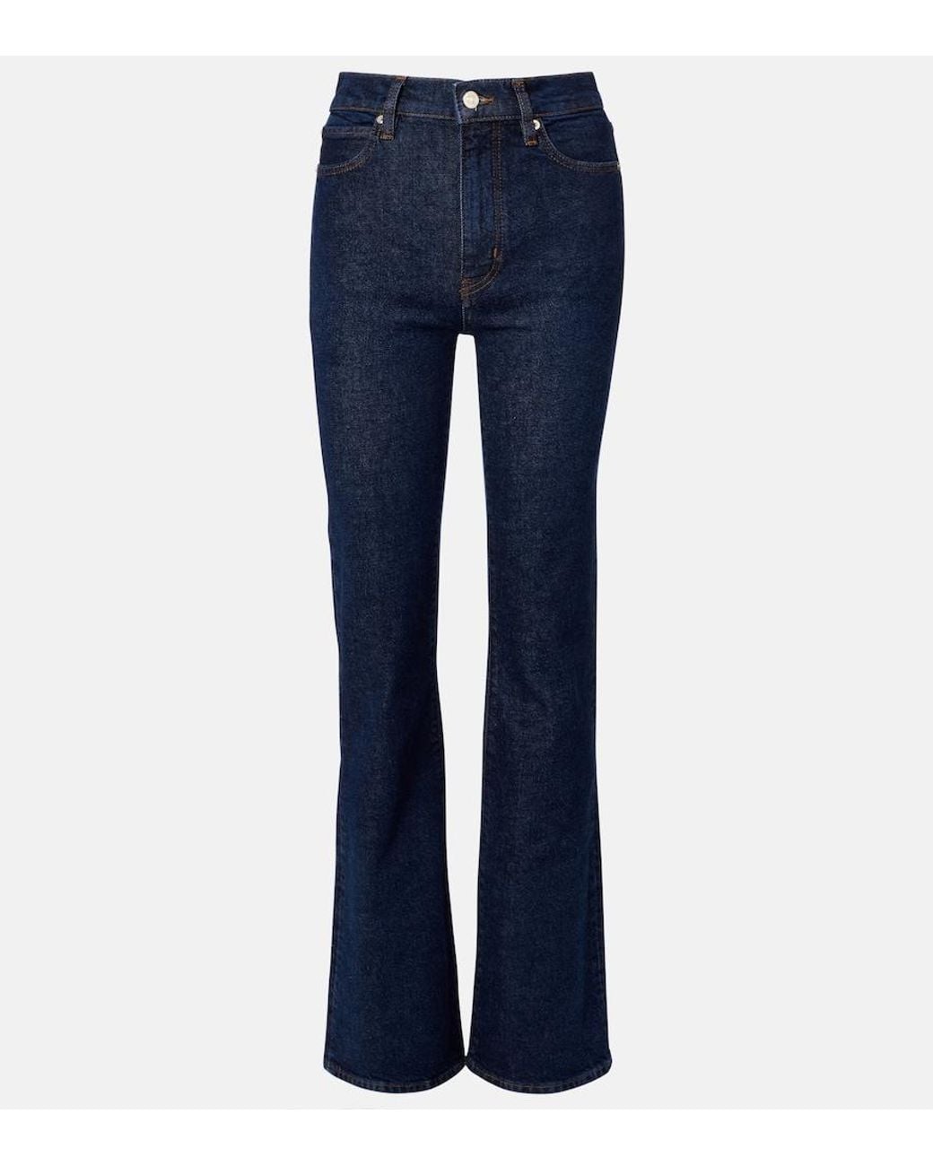 FRAME Blue Arrow High-Rise Bootcut Jeans