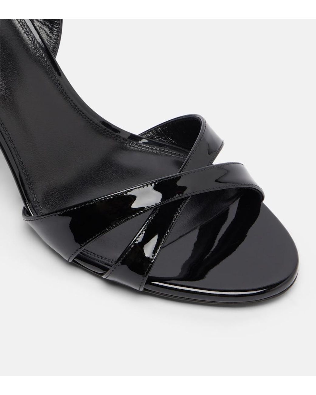 Paris Texas Black Lidia Patent Leather Slingback Sandals