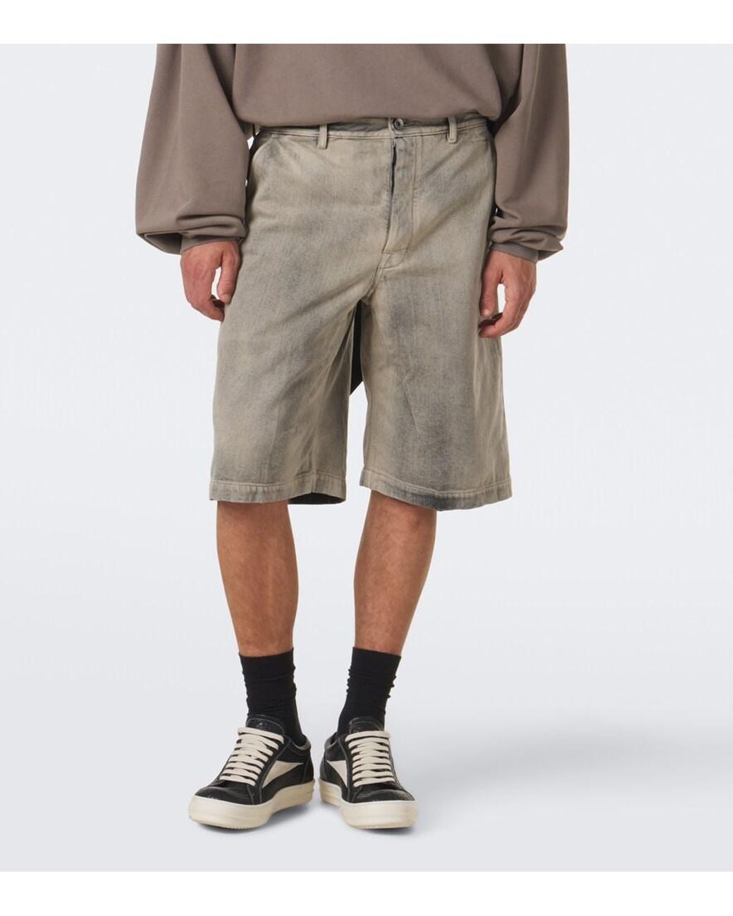 Rick Owens Gray Drkshdw Work Denim Shorts for men