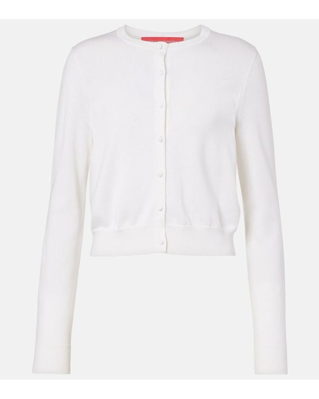 Carolina Herrera White Cropped Silk And Cotton Cardigan