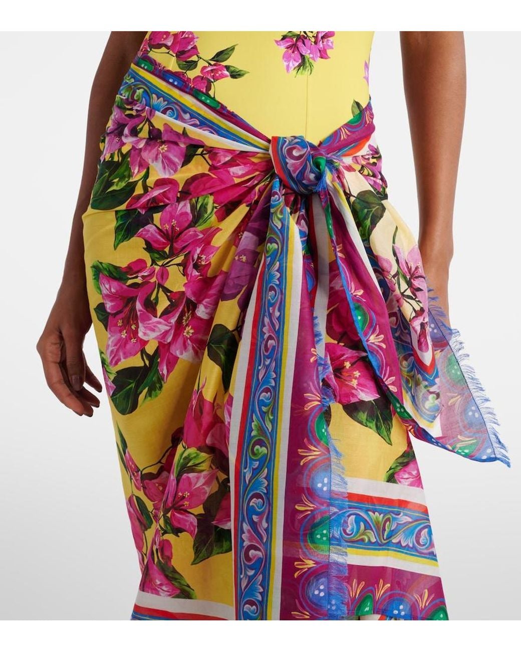 Dolce & Gabbana White Floral Cotton Cover-Up