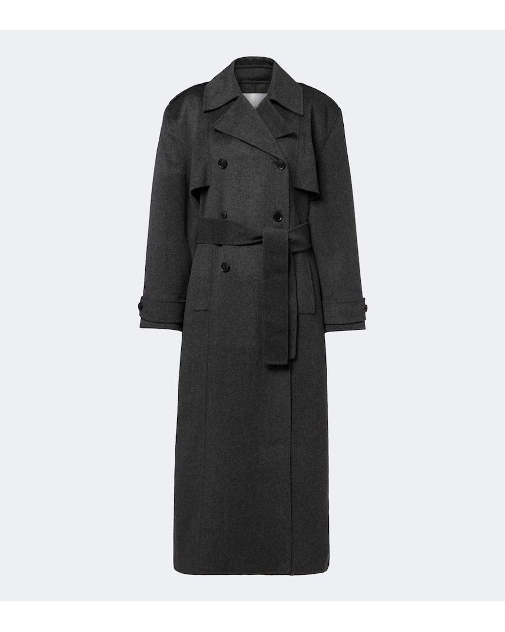 Frankie Shop Black Nikola Belted Wool And Cashmere Coat