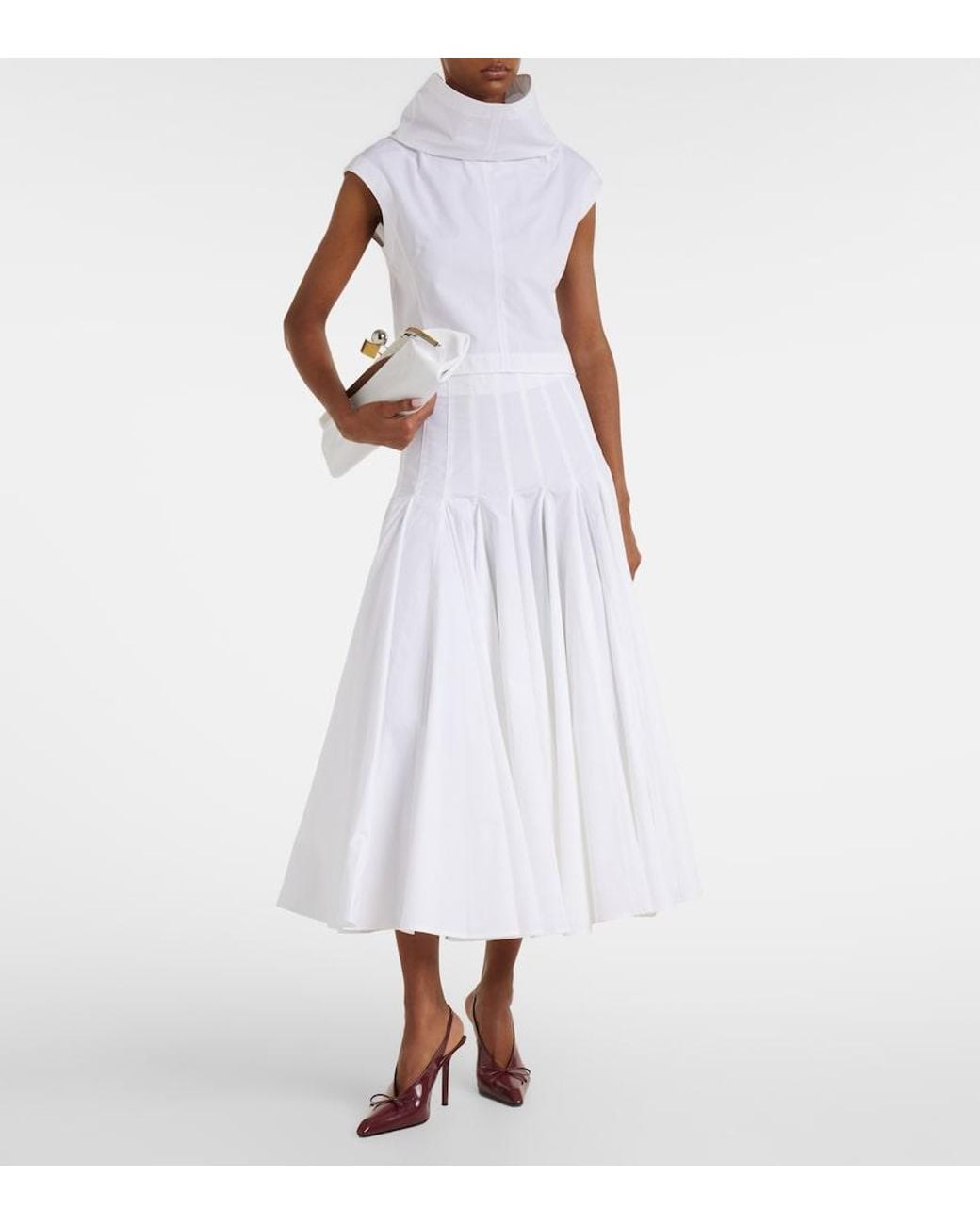 Jacquemus White Cotton Jersey Midi Skirt