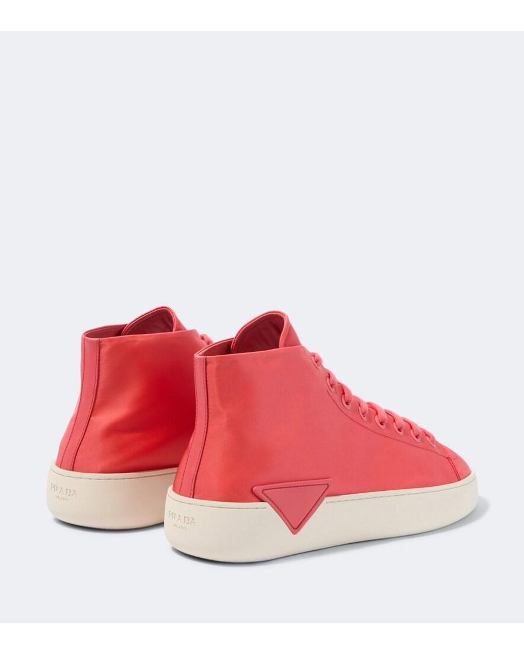 Prada Pink Re-Nylon High-Top Sneakers for men