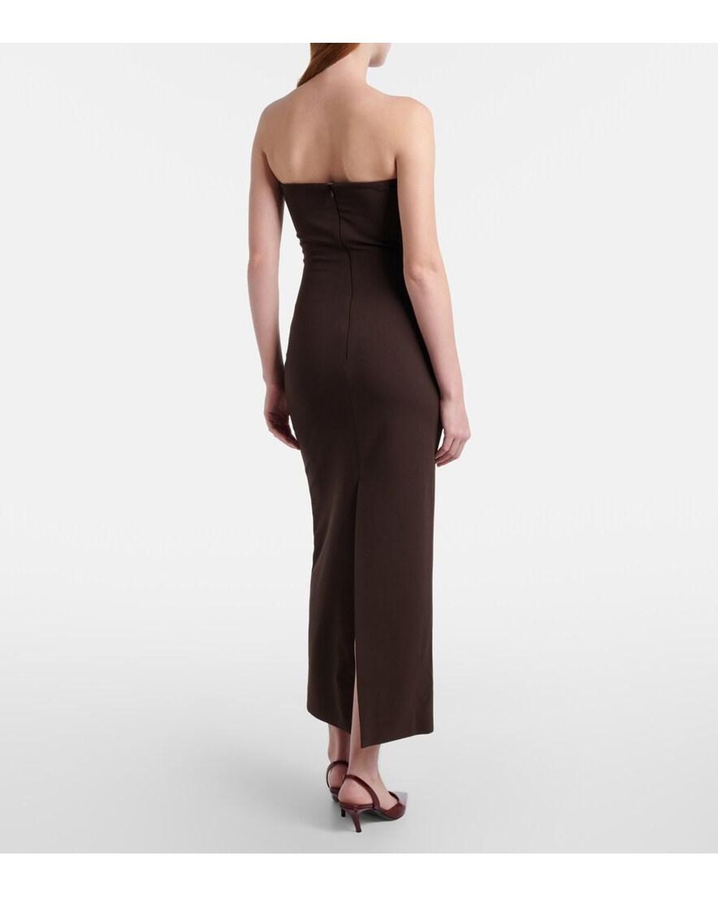 Solace London Brown Martine Scarf-Detail Cocktail Dress