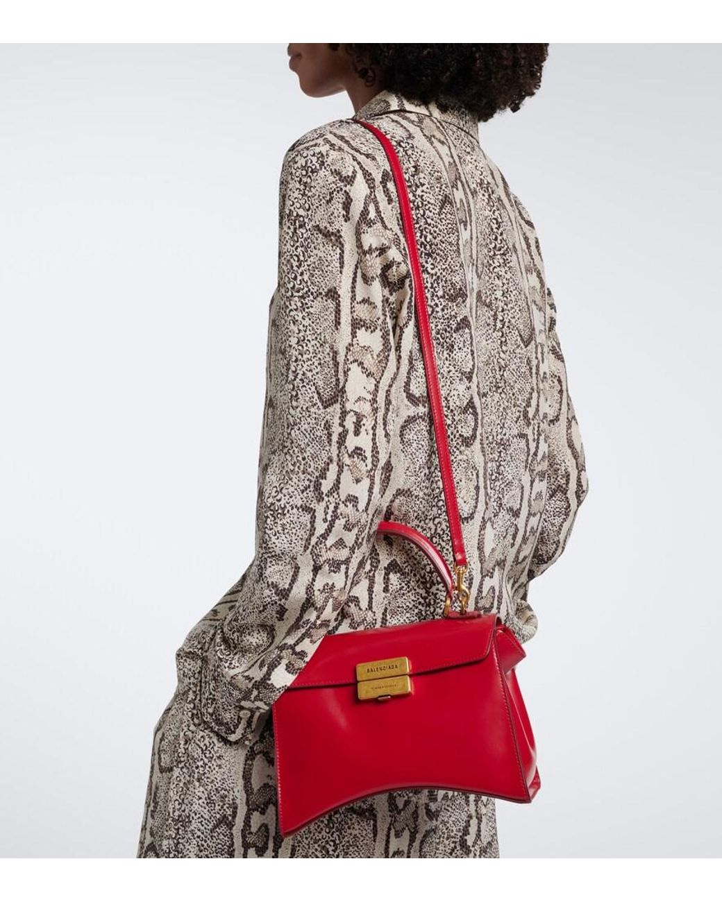 Balenciaga Red Hg Avenue Small Leather Shoulder Bag