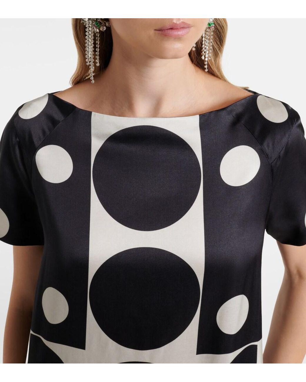 Dries Van Noten Black Polka-Dot Maxi Dress
