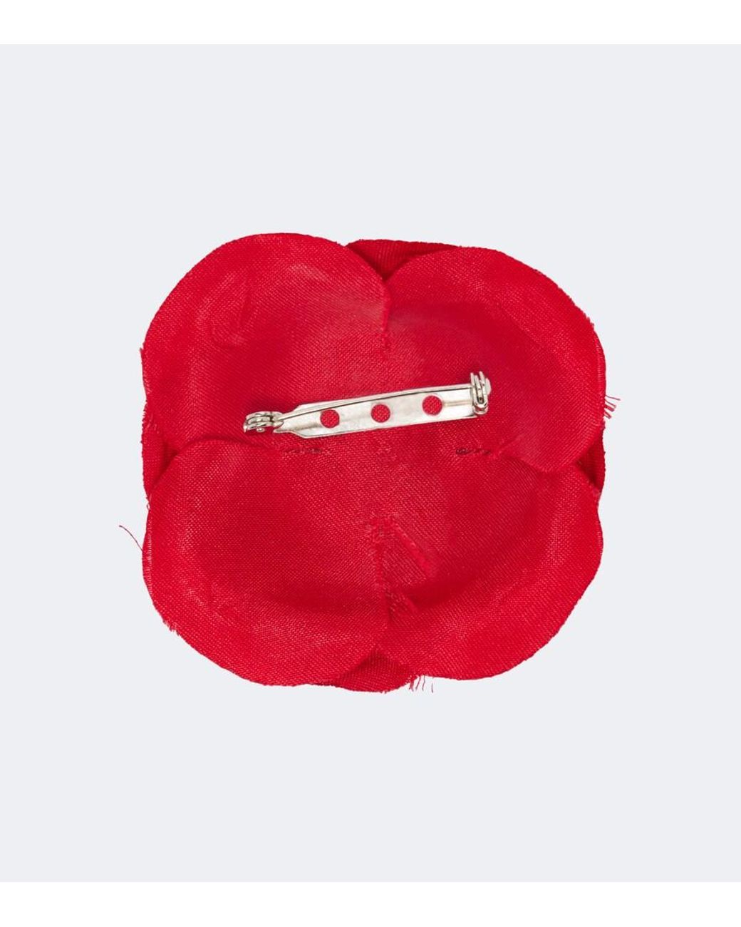 Khaite Red Frankie Floral Organza Brooch