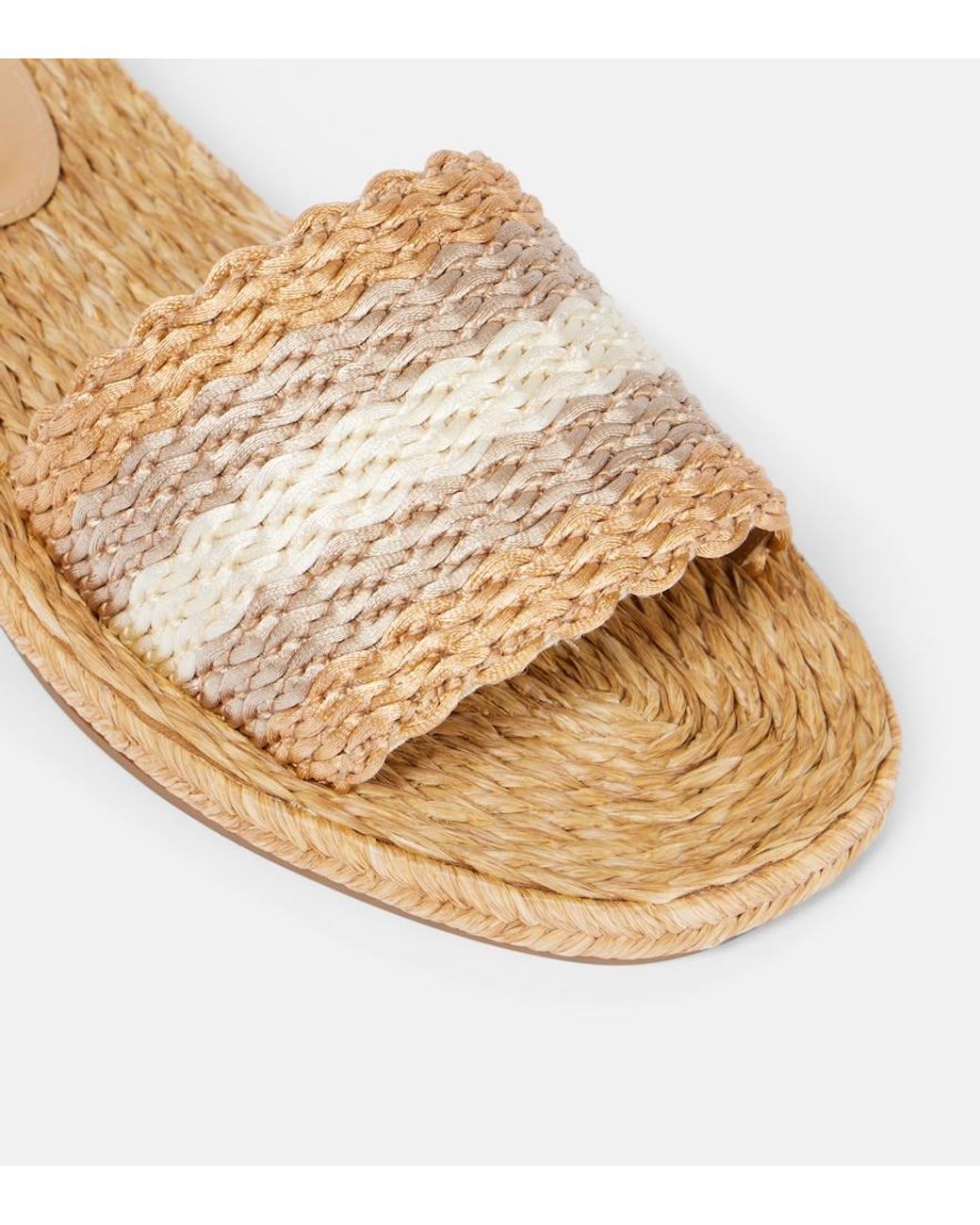 Aquazzura Brown Playa Raffia Slides