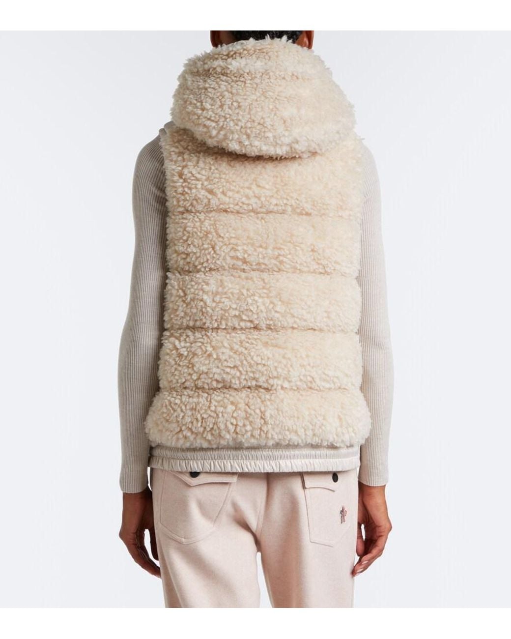Moncler Natural Hooded Teddy Down Vest