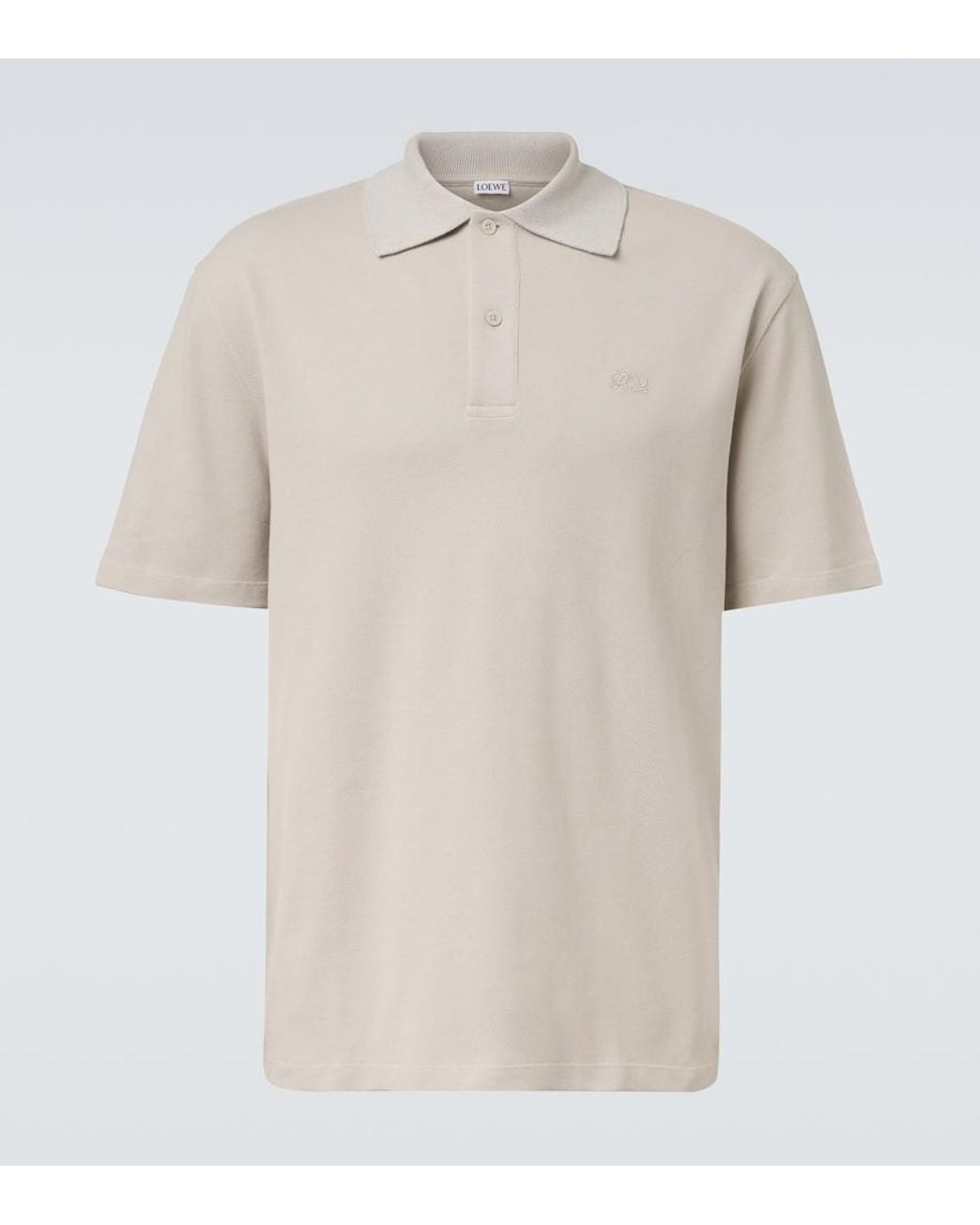 Loewe Natural Double L Cotton Pique Polo Shirt for men