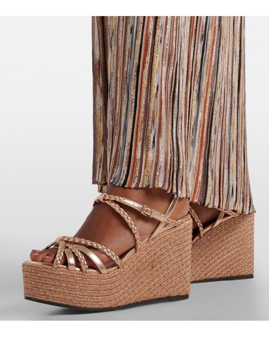 Jimmy Choo Brown Espadrille-Sandalen Nyra Aus Leder