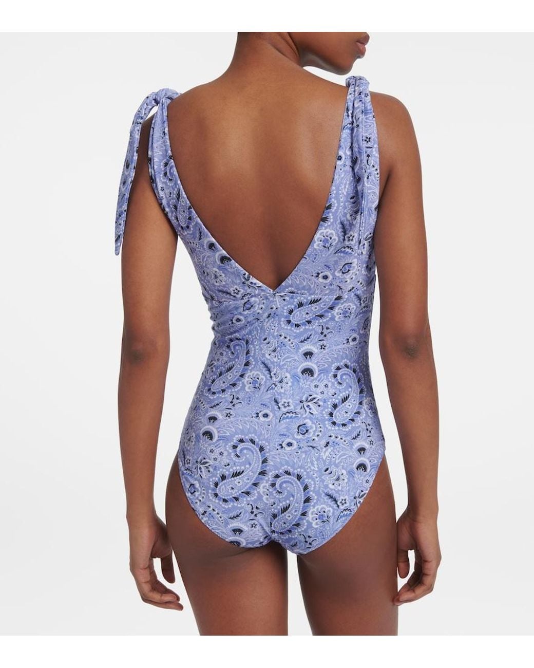 Etro Blue Paisley-Print One-Piece Swimsuit
