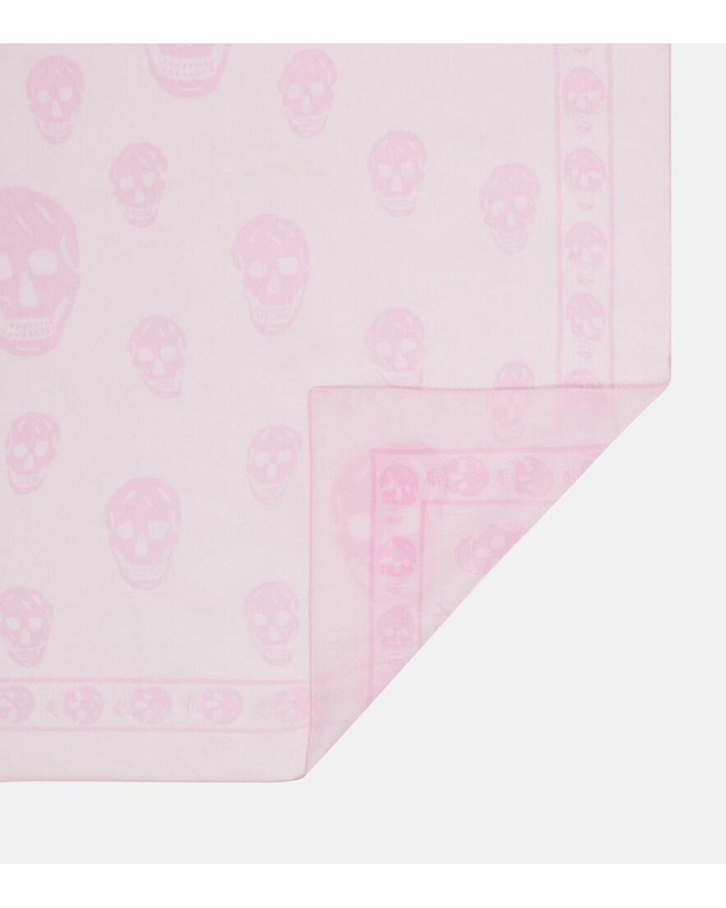 McQueen Pink Skull Silk Scarf