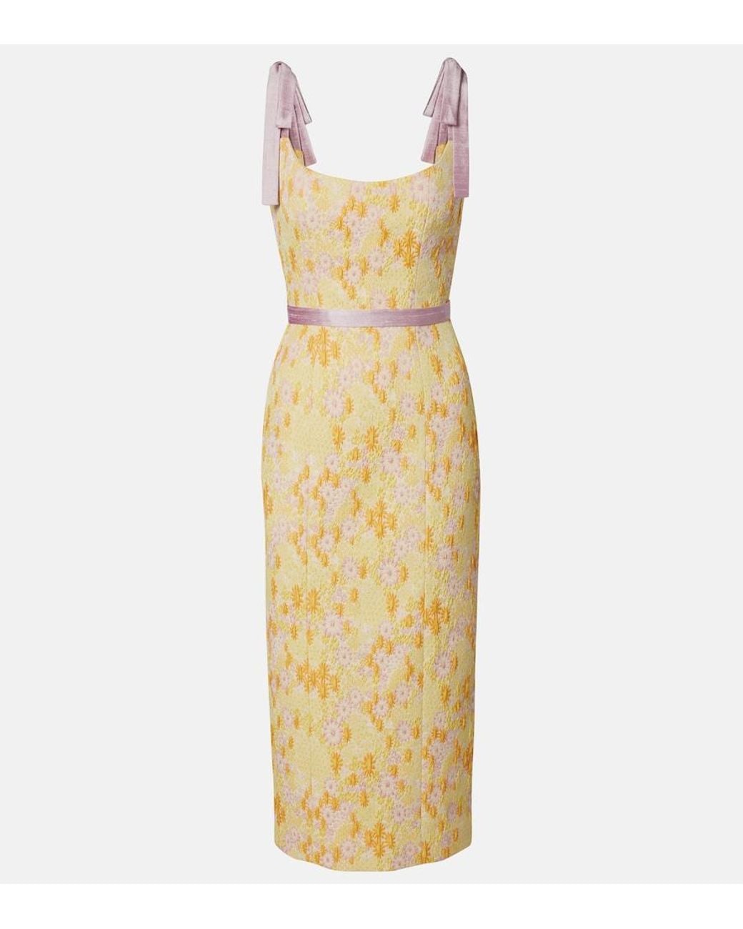 Markarian Metallic Acacia Embroidered Brocade Corset Dress