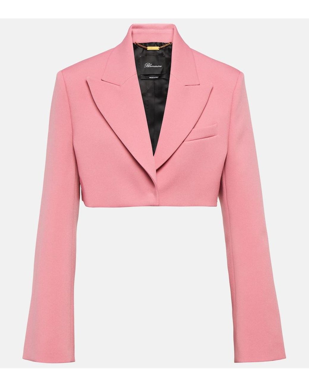 Blumarine Pink Cropped Crepe Blazer