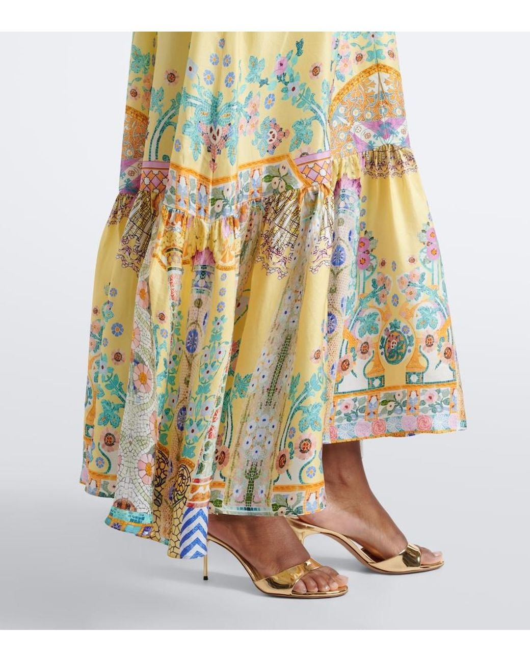 Camilla Metallic Sequined Floral Silk Maxi Dress