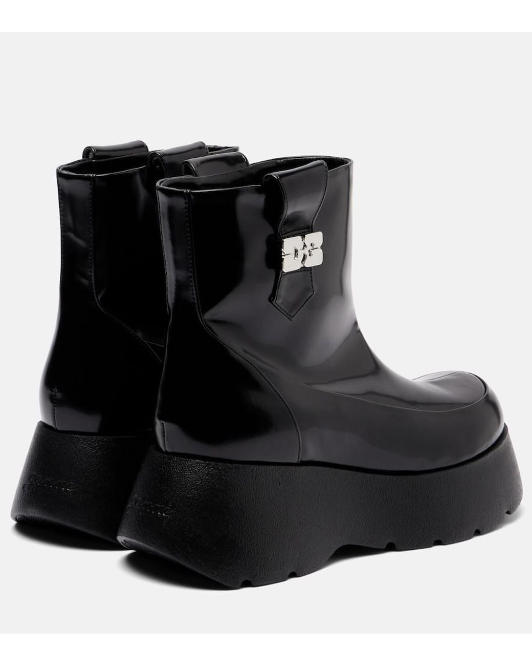Ganni Black Kat Platform Ankle Boots