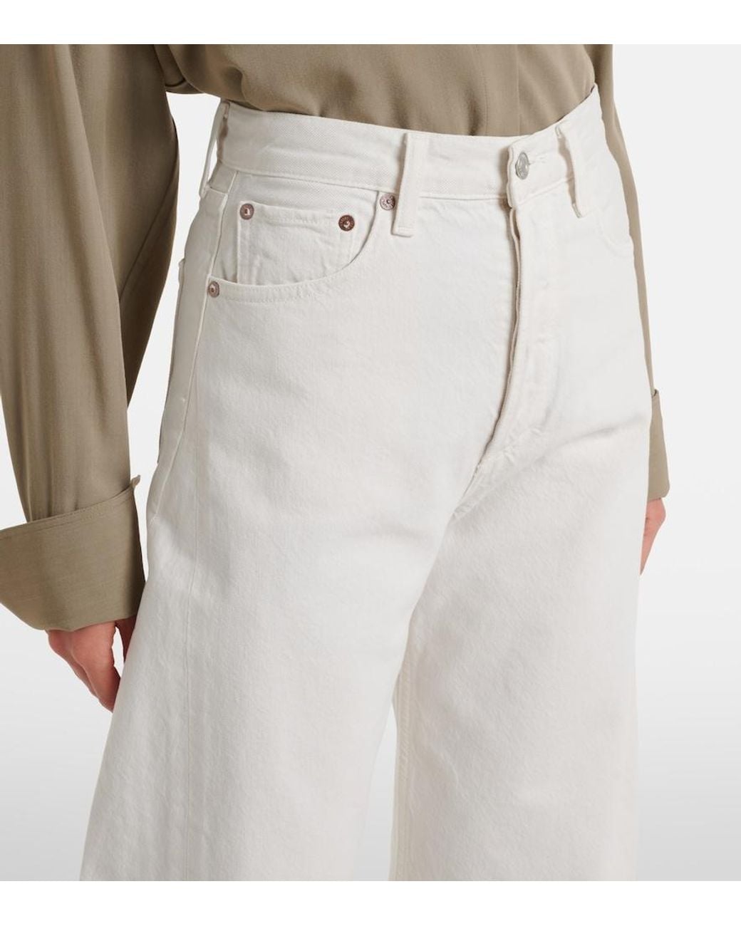 Agolde White Luna Barrel-Leg Jeans