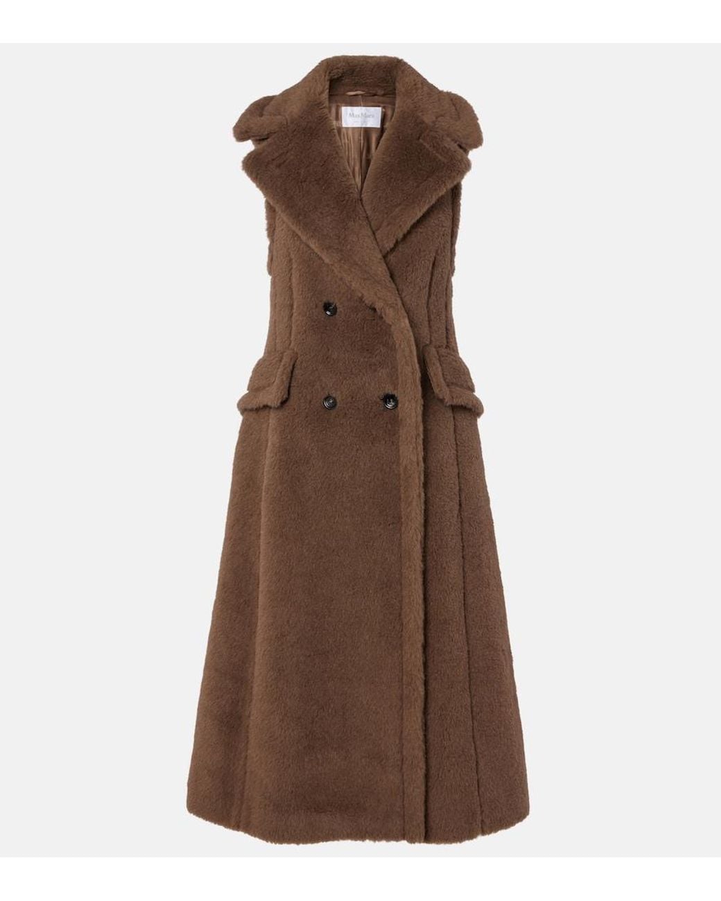 Max Mara Brown Alpaca, Wool, And Silk Teddy Coat
