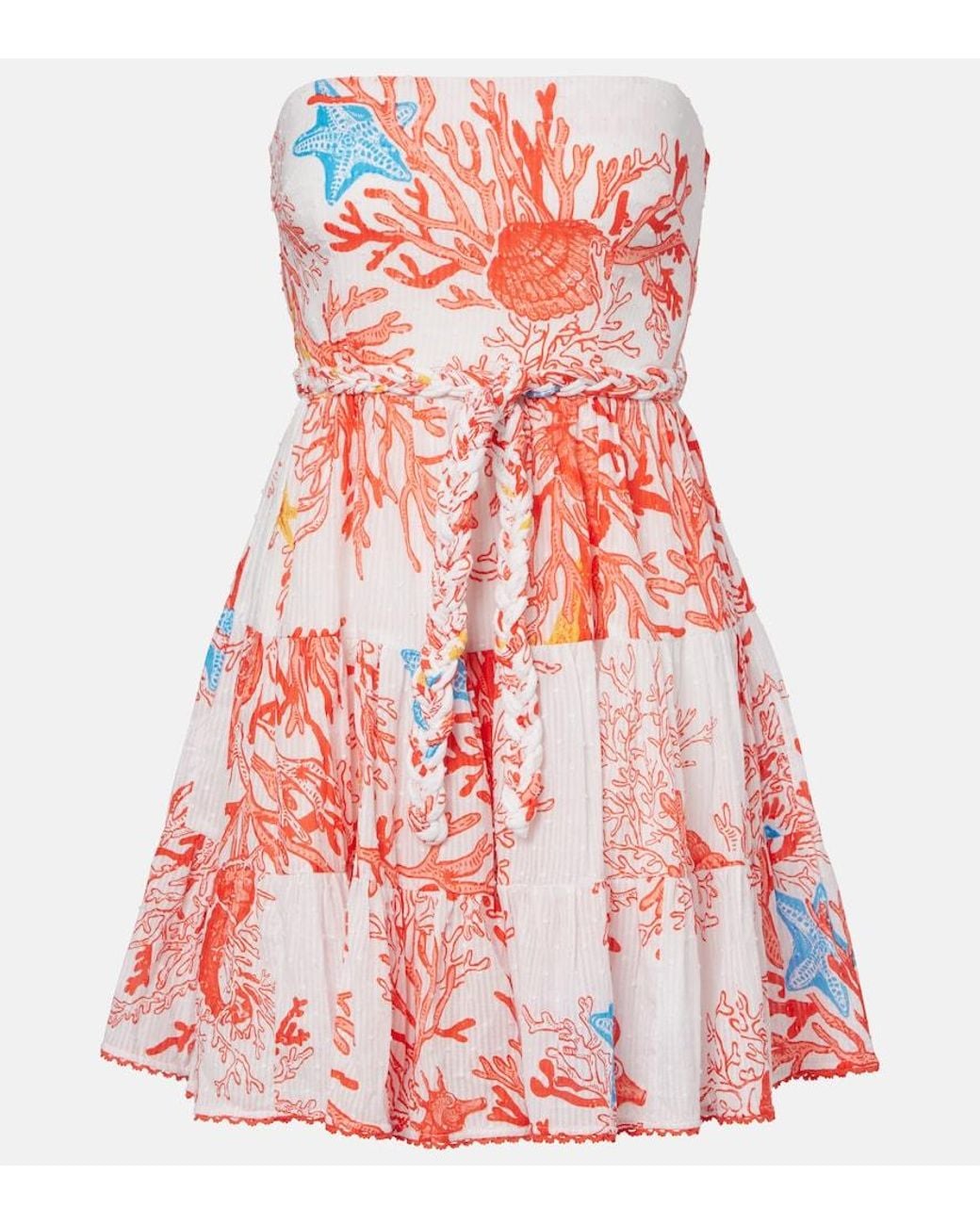 Poupette Red Christine Printed Cotton Minidress