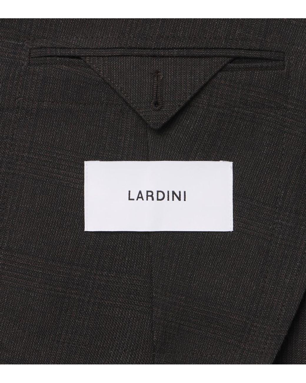 Lardini Black Checked Double-Breasted Virgin Wool Suit for men