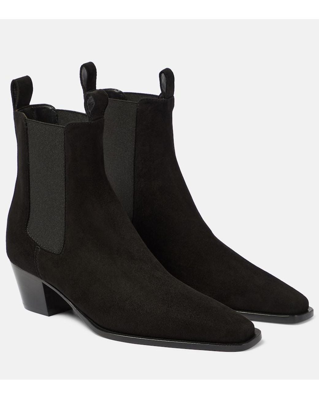 Totême Black The City Suede Ankle Boots
