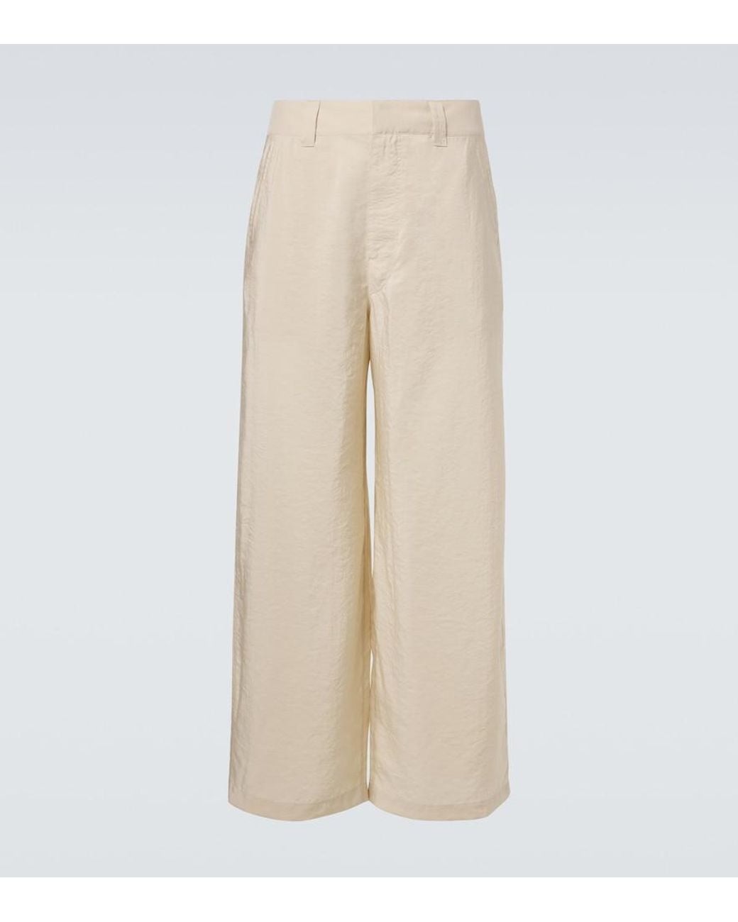 Lemaire Natural Silk-Blend Wide-Leg Pants for men