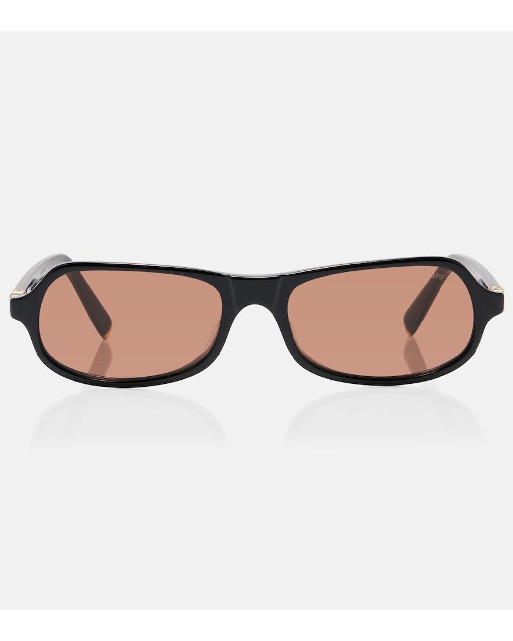 Miu Miu Brown Logo Rectangular Sunglasses