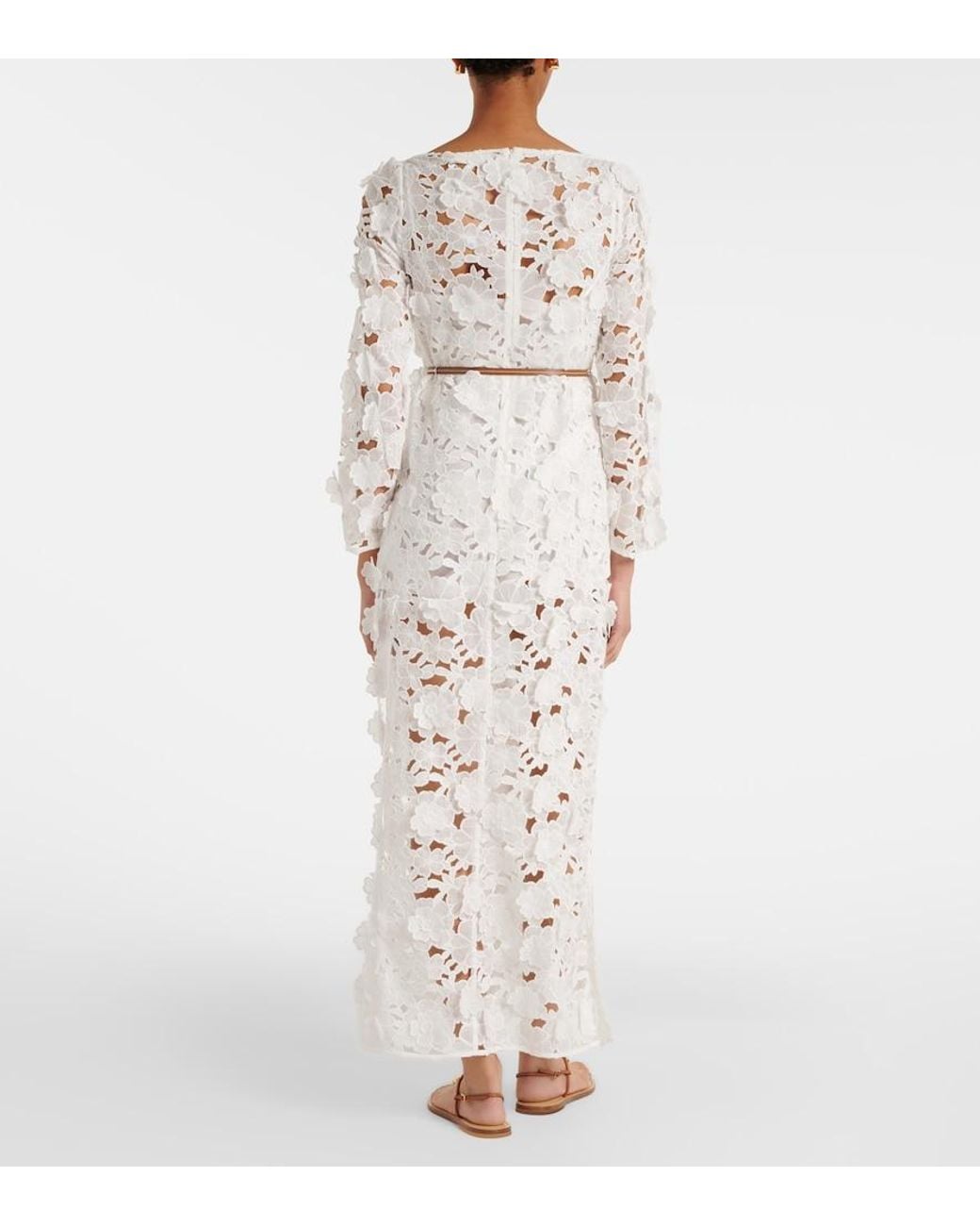 Zimmermann White Patience Floral Cotton Maxi Dress