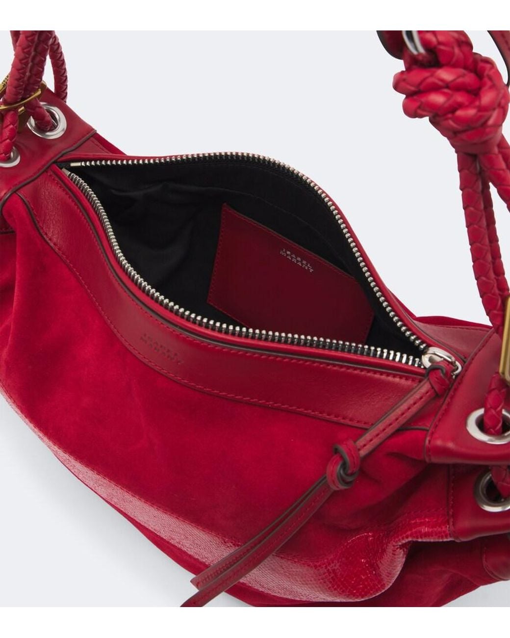 Isabel Marant Red Maia Medium Suede And Leather Shoulder Bag