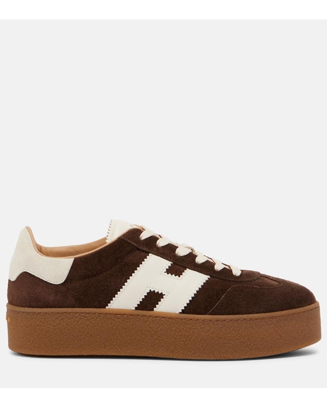 Hogan Brown Cool Suede Platform Sneakers